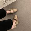 Zapatos Suaves de Punta Cuadrada 2026 Nuevos Zapatos Estilo Chino Qipao con Correas Florales Mary Jane de Tacón Bajo Ante Planos Florales para Mujer