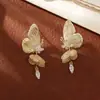 Pendientes de Mariposa de Zirconia Super Hada, de Alta Gama, Modernos y Elegantes, Diseño de Nicho para Mujer, Pendientes Estilo Dama