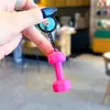 Chaveiro Pingente Mini Barra de Halter Fitness Criativo para Casal Carro Bolsa Chaveiro Esportivo Pequeno Ornamento Venda por Atacado