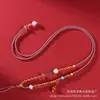 Cuerda de colgante tejida a mano núcleo de olivo cera de abeja cuerda de colgante rojo del sur colgante de jade cuerda de colgante de jade y cera de abeja cuerda de collar