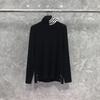 Suéter de Cuello Alto TIME BREATHE TB Nuevo de Media Raya Negro Ajustado Otoño e Invierno Suéter Base