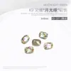 Accesorios para arte de uñas, diamantes de imitación K9 con base puntiaguda, diamantes de imitación en forma de corazón y corazón asimétrico, diamantes de imitación AB, corazón color durazno, rectangulares, cuadrados gruesos, diamantes de imitación verde luna, accesorios para uñas