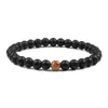 Elegante Pulseira de Ágata Preta Fosca com Detalhe em Turquesa Pedra Natural Durável Ajustável para Homens e Mulheres Design Único para Uso Casual e Formal Perfeito para Acessórios de Moda do Dia a Dia