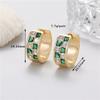 Arete de circonita verde aretes europeos y americanos aretes de alto sentido aretes de moda simples aretes de otoño e invierno aretes franceses venta al por mayor de fábrica