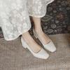 Zapatos Mary Jane 888 para Mujer, Principios de Primavera 2026, Punta Cuadrada Baja, Estilo Retro Versátil, Adecuados para Combinar con Cheongsams y Vestidos, Zapatos de Tacón Grueso de una Sola Pieza