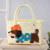 Bolso de Mano Cesta para Perro Salchicha Fresco y Sencillo Bolso Tejido a Mano Cesta de Mano para Vacaciones, Bodas y Celebraciones