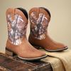 Botas Vaqueras Occidentales de Nuevo Estilo con Bordado, Botas de Montura de Caña Alta Vintage para Hombre, Botas de Trabajo Versátiles de Moda 29010