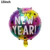 Balón de estrella de cinco puntas de película de aluminio de 18 pulgadas feliz año nuevo globo de papel de aluminio Arreglo de celebración de reunión anual de fiesta de Año Nuevo