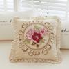 Nova Fronha Jacquard Floral Franzida de Luxo Nórdico para Almofada de Sala de Estar, Sofá, Cabeceira
