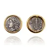 Nuevos Pendientes de Monedas Antiguas de los Doce Dioses Retro Plata de Ley 925 Moda de Gama Alta Atmosféricos Ins Pendientes de Moneda Pendientes