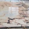 Panel de mesa de comedor de mármol rosa humo piedra natural de lujo rosa Aurora baño pared de fondo