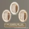 Espejo de Baño Oval Cruzado Montado en Pared Espejo de Baño para Inodoro con Luz LED Pantalla Táctil Impermeable Espejo Inteligente