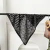 Pañuelo Cuadrado de 70 cm Nuevo Geométrico Bloque de Color Imitación Seda Moda Europea y Americana Turbante Pañuelo para el Cuello Chal Pequeño