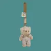 Macacão Fofo Urso Rosa Coelho Desenho Animado Boneca Pingente de Mochila Casal Chaveiro de Pelúcia Pequeno Presente