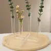 Florero de Tubo de Ensayo de Vidrio, Contenedor Pequeño para Plantas de Diámetro Reducido, Decoración Sencilla para Sala de Estar, Recipiente para Arreglos Florales, Decoración de Lujo Ligero de Gama Alta