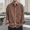 Camisa de Pana para Hombre Manga Larga Otoño Marca Japonesa de Moda Casual Holgada Niños Otoño e Invierno Camisa Gruesa Chaqueta de Hombre
