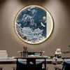 Nueva pintura decorativa redonda de entrada estilo chino LED pintura luminosa estilo chino sala de estar pasillo pasillo salón de té pintura colgante