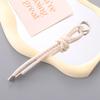 Colgante Llavero de Cuero Tejido a Mano para Coche, Colgante Simple y Versátil Corto para Bolso de Teléfono Móvil, Lanyard Pequeño Regalo