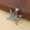 Novo Pingente de Prata Esterlina S925 Artesanal Pingente de Borboleta para Homens e Mulheres Estilo Étnico Vintage Pingente de Colar Joias