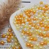 Perlas de imitación ABS con agujeros, cuentas redondas, hechas a mano, material casero, pulsera, collar, horquilla, pendientes, accesorios