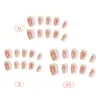 Manicure Blush Vermelho-Marrom Outono Cristal Rosa Modificação Unhas Usáveis Atacado Estilo de Luxo Acessível Unhas Postiças Unhas Usáveis 30 Peças