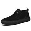 2025 Sapatos de Skate de Cano Médio em Couro Aveludado Botas Martins Zhongbang Sapatos Casuais de Couro Vintage Masculinos Sapatos da Moda com Solado Grosso