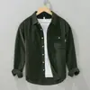 Camisa retro americana de pana de manga larga para hombre, nueva camisa jacket casual de moda estilo japonés para primavera, otoño e invierno