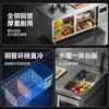 Mesa de Trabajo Refrigerada Comercial Lechuang con Fregadero Integrado, Mesa de Trabajo de Acero Inoxidable para Conservación de Alimentos Frescos, Equipo de Ahorro de Energía para Tiendas de Té de Leche