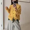 Cardigan de Tricô Preguiçoso Novo Estilo Coreano de Tamanho Grande para Outono e Inverno, Rejuvenescedor, Macio, Solto, Suéter Grosso de Manga Longa para Mulheres