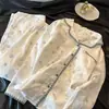 Directo de Fábrica/Muelles de Borde de Concha Algodón Nube Otoño e Invierno Pijama Niña Lindo Dulce Estilo Manga Larga Pantalón Largo Ropa para el Hogar
