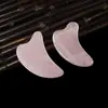 Placa Gua Sha de Jade Rosa Natural Forma de Delfín Raspador de Belleza Facial Masajeador de Meridianos para Todo el Cuerpo Venta al por Mayor Transfronteriza