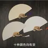 Estilo antiguo abanico redondo de papel de arroz emblema spray impresión a doble cara logotipo caligrafía a pincel personalizada obras abanico mango de bambú pintado