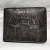 Mercadorias de Herói: Carteira Joker em Couro PU Embossado, Porta-Moedas Personalizado da Moda, Carteira com Urso Preto e Branco Embossado