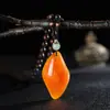 Cadena para Suéter de Cera de Abejas Ámbar Imitación Incrustada con Conchas Fósiles de Plantas Collares de Moda para Hombres y Mujeres Accesorios de Transmisión en Vivo de Exposición