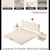 Cama de Hierro Forjado Colgante para Dormitorio del Hogar, Cama Doble Moderna Minimalista con Estructura de Listones, Reforzada y Engrosada, Cama con Revestimiento Suave para Viviendas de Alquiler