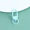 Fivela de porta em forma de U pintada em cores de doce, fecho lagosta de liga de zinco, fivela de cachorro, chaveiro, acessório DIY para bonecas, fivela de bolsa