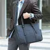 Maletín de mano para hombre de negocios, Gran capacidad, Bolsa portátil para computadora para la oficina y viajes de negocios, Se puede imprimir con logotipo, Maletín cruzado para reuniones