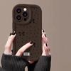 Capa de celular com laço preto e bolinhas para Apple 15promax pintada iPhone14pro Skin Sense Puff 16/13