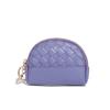 2026 Bolso Nuevo para Mujer Cartera Tejida Hecha a Mano Billetera Sencilla para Monedas Billetera de Piel Sintética Bolso Pequeño con Cremallera para Cosméticos