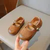 Zapatos Pequeños de Piel para Niñas 2025 Primavera y Otoño Nuevos Estilo Coreano Zapatos Casuales de Corte Bajo para Niños Suela Suave para Bebé Zapatos Retro de Princesa