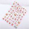 Camuflaje 5D repujado retro oso Maillard pegatina de uñas niña rosa lindo fresa conejito gato pegatina de uñas