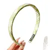 Tecido de Cor Sólida Esponja Faixa de Cabelo Fina Outono Nova Faixa de Cabelo Coração de Menina Doce Acessório de Cabelo Coroa Alta