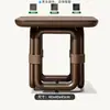 Mesa y Sillas de Teca para Exteriores Villa al Aire Libre Mesa y Sillas de Comedor de Madera Anticorrosión Muebles de Jardín para Balcón Exterior Personalización de Fábrica Transfronteriza