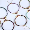 Pulsera de cuentas de piedra tallada tejida a mano transfronteriza, cristal morado cortado, luna, racimo de cristales Bud, pulsera sencilla para mujer