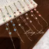 Nuevo Pulsera de Cuatro Hojas de Doble Capa Rosa Nácar Cadena Doble de Alta Gama Nicho Pulsera de Flor de Cuatro Hojas Mayoreo