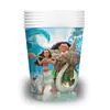 Moana Moana Princesa Dibujos Animados Fiesta Set Cuchillo y Tenedor Cuchara Desechables Taza de Papel Plato Bandera Mantel Pajita