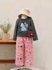 Pantalones rectos versátiles de dibujos animados lindos y divertidos para niños y niñas, 26 nuevos estilos de otoño, pantalones anchos holgados para niños, pantalones largos para bebé