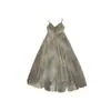 Em estoque: Vestido Longo de Malha com Gradiente Tinta-Lava Dupla Camada, Decote V com Alças Finas, Emagrecedor e Que Valoriza a Silhueta, Sexy para a Primavera de 2026