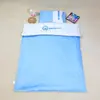 Conjunto de roupa de cama para soneca de bebê de cor sólida para jardim de infância, conjunto de três peças com fronha, protetor de colchão e enchimento de edredom, conjunto de seis peças para soneca de jardim de infância