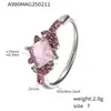 Anel Oumika Quartet Zircônia Diamante Completo Anel de Cauda de Aço Inoxidável Anel de Dedo Alimentício Banhado a Ouro 18K Joias Cor Feminina